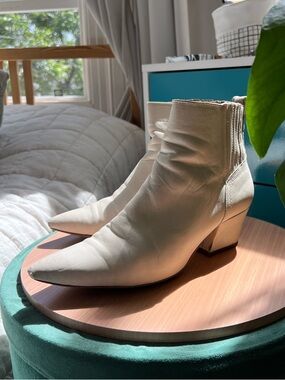 Franco Sarto Leather Pointed-Toe Ankle Boots